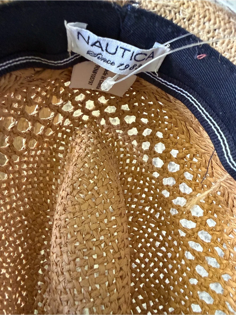 Nautica Kids Straw Fedora Hat with Gray Band